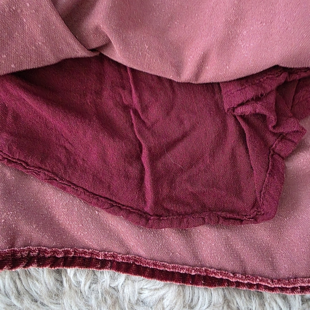 Velvet Smocked Mini Dress - Burgundy - Picture 7 of 16
